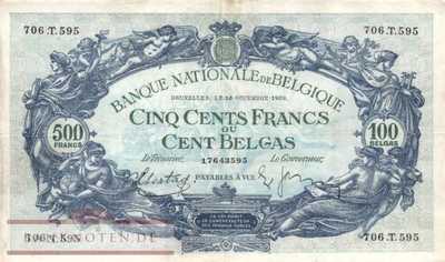 Belgien - 500  Francs (#109-38_F)