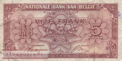 Belgien - 5  Francs (#121_F)