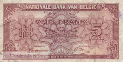 Belgien - 5  Francs (#121_F)