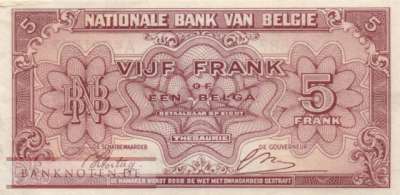 Belgium - 5  Francs (#121_VF)