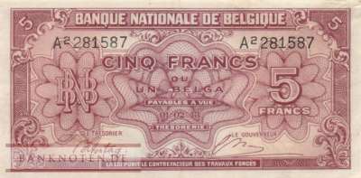 Belgium - 5  Francs (#121_VF)