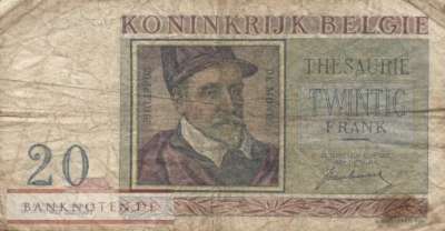 Belgium - 20  Francs (#132a_VG)