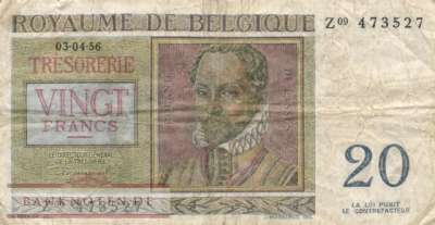 Belgien - 20  Francs (#132b_F)