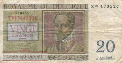 Belgium - 20  Francs (#132b_F)