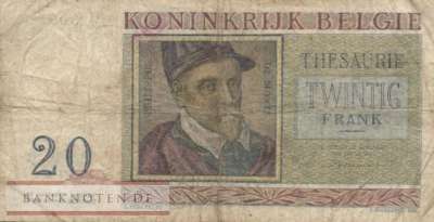 Belgium - 20  Francs (#132b_VG)