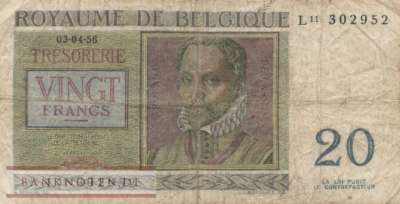 Belgien - 20  Francs (#132b_VG)