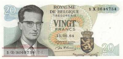 Belgium - 20  Francs (#138-U18_AU)