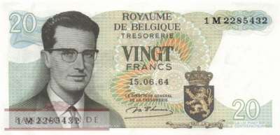 Belgien - 20  Francs (#138-U18_XF)