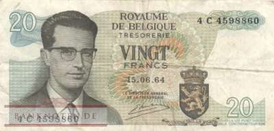 Belgium - 20  Francs (#138-U20_F)