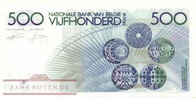 Belgium - 500  Francs (#143a-5_XF)