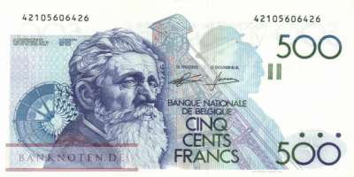 Belgium - 500  Francs (#143a-5_XF)