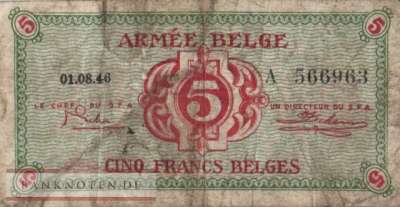 Belgium - 5  Francs (#M003a_VG)