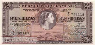 Bermudas - 5  Shillings (#018b_UNC)