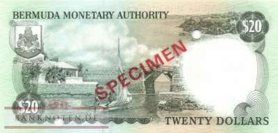 Bermuda - 20  Dollars - SPECIMEN (#031s_UNC)
