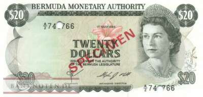 Bermudas - 20  Dollars - SPECIMEN (#031s_UNC)