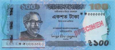 Bangladesch - 100  Taka - SPECIMEN (#057mS_UNC)