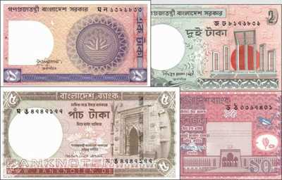 Bangladesh: 1 - 10 Taka (4 banknotes)