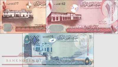 Bahrain: 1/2 - 5 Dinars (3 Banknoten)