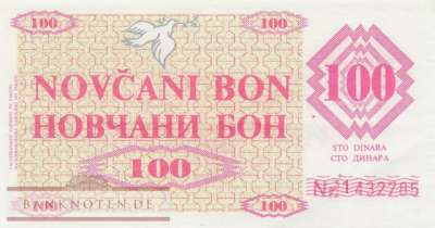 Bosnien Herzegowina - 100  Dinara (#006g_XF)