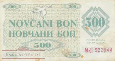 Bosnien Herzegowina - 500  Dinara (#007g-2_VF)