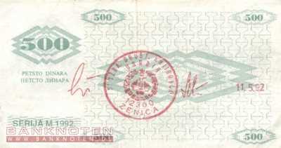 Bosnien Herzegowina - 500  Dinara (#007g_VF)