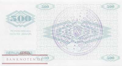 Bosnien Herzegowina - 500  Dinara - Fälschung (#007l-1-2F_UNC)