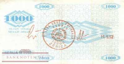 Bosnia and Herzegowina - 1.000  Dinara (#008g_VF)