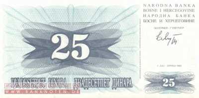 Bosnia and Herzegowina - 25  Dinara (#011a_UNC)