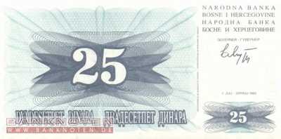 Bosnien Herzegowina - 25  Dinara (#011a_UNC)