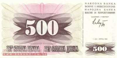 Bosnia and Herzegowina - 500  Dinara (#014a_UNC)