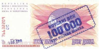Bosnien Herzegowina - 100.000  Dinara (#034b_UNC)