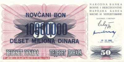 Bosnien Herzegowina - 10 Millionen Dinara (#036_UNC)