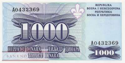 Bosnien Herzegowina - 1.000  Dinara (#047C_UNC)
