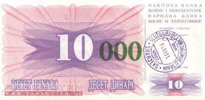 Bosnia and Herzegowina - 10.000  Dinara (#053e_UNC)