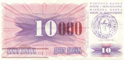 Bosnia and Herzegowina - 10.000  Dinara (#053h_VF)