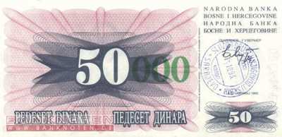 Bosnien Herzegowina - 50.000  Dinara (#055e-2_UNC)