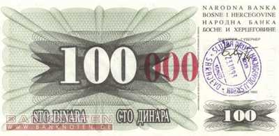 Bosnien Herzegowina - 100.000  Dinara (#056h_UNC)