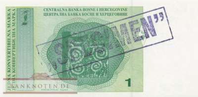 Bosnien Herzegowina - 1  Convertible Marka - SPECIMEN (#059aS-2_UNC)