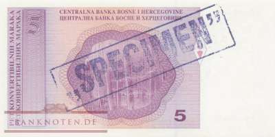 Bosnien Herzegowina - 5  Convertible Marka - SPECIMEN (#061aS-2_UNC)