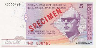 Bosnien Herzegowina - 5  Convertible Marka - SPECIMEN (#061aS-2_UNC)