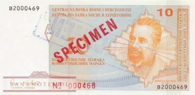 Bosnia and Herzegowina - 10  Convertible Marka - SPECIMEN (#063aS-2_UNC)