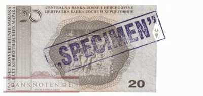 Bosnien Herzegowina - 20  Convertible Marka - SPECIMEN (#065aS2_UNC)