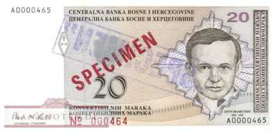 Bosnien Herzegowina - 20  Convertible Marka - SPECIMEN (#065aS2_UNC)