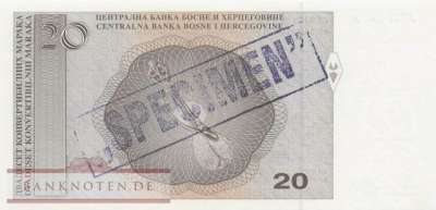Bosnien Herzegowina - 20  Convertible Marka - SPECIMEN (#066aS-2_UNC)