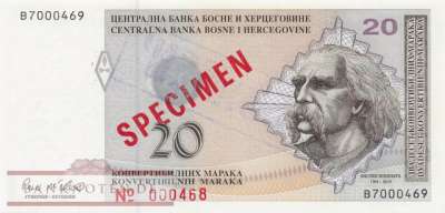 Bosnien Herzegowina - 20  Convertible Marka - SPECIMEN (#066aS-2_UNC)