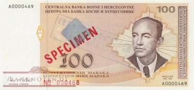 Bosnien Herzegowina - 100  Convertible Marka - SPECIMEN (#069aS-2_UNC)