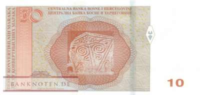 Bosnia and Herzegowina - 10  Convertible Maraka (#080d_UNC)