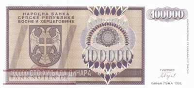 Bosnien Herzegowina - 100.000  Dinara (#141a_UNC)