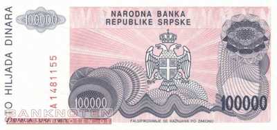 Bosnia and Herzegowina - 100.000  Dinara (#154a_UNC)