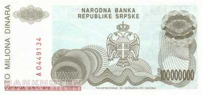 Bosnien Herzegowina - 100 Millionen Dinara (#157a_UNC)
